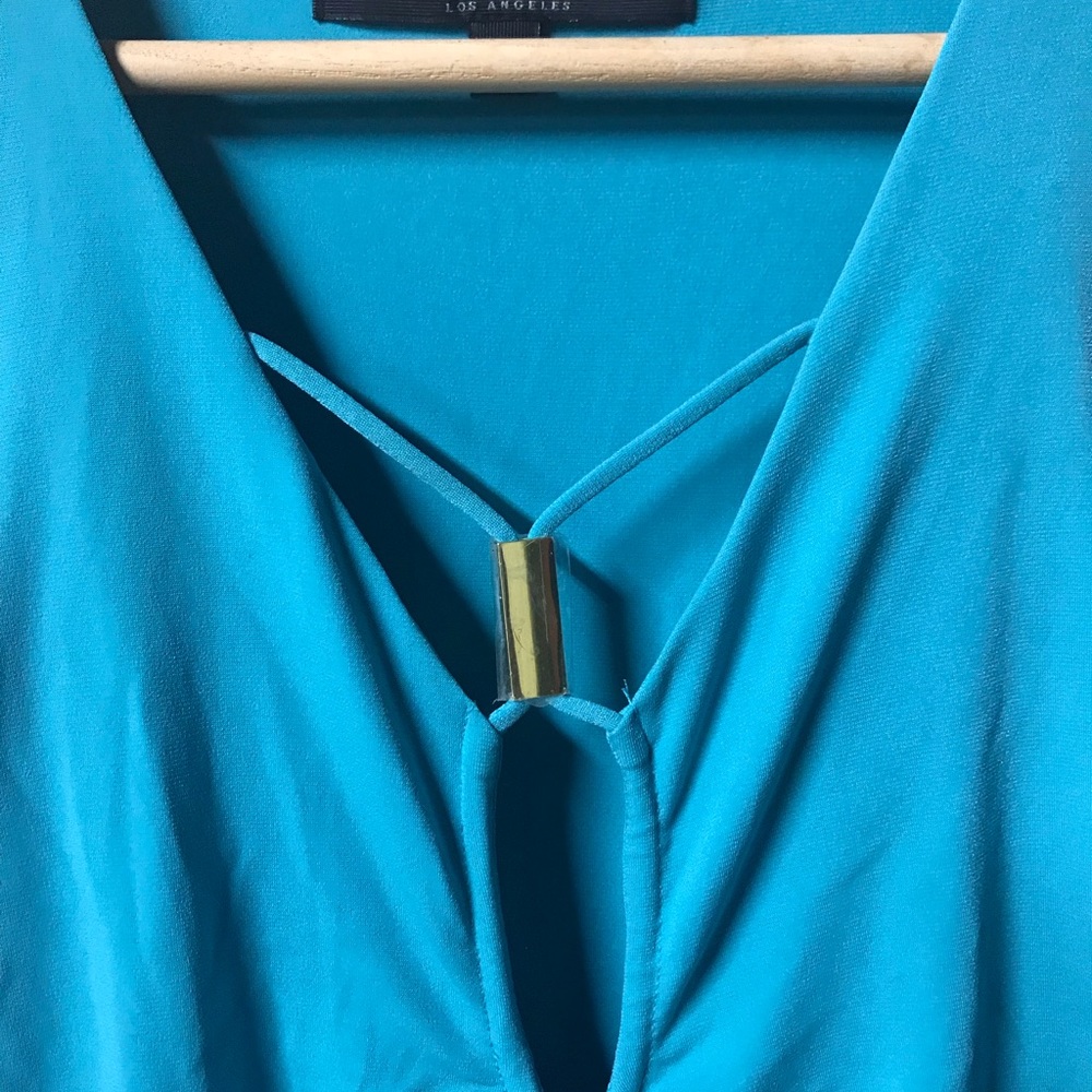 GUESS Keyhole Racerback Ruched Dress NWT Sz L - Picture 9 of 9